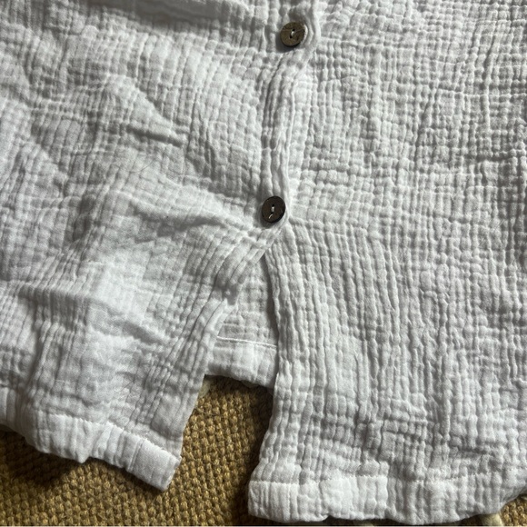 Dreamers White Textured Blouse - Picture 6 of 6